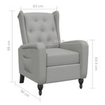 Casa si Gradina - Mobilier - Scaune si fotolii - Fotolii - Fotoliu rabatabil, gri deschis, catifea - Infinity.ro