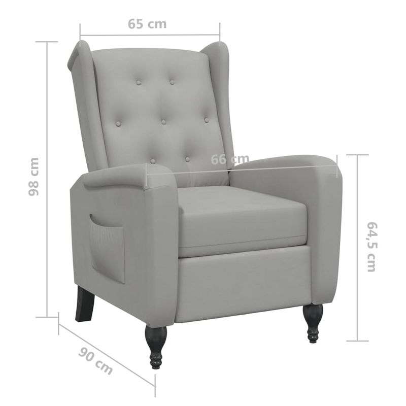 Casa si Gradina - Mobilier - Scaune si fotolii - Fotolii - Fotoliu rabatabil, gri deschis, catifea - Infinity.ro