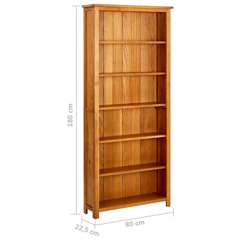 Casa si Gradina - Mobilier - Biblioteci si rafturi - Biblioteci - Biblioteca cu 6 rafturi, 80 x 22,5 x 180 cm, lemn masiv stejar - Infinity.ro