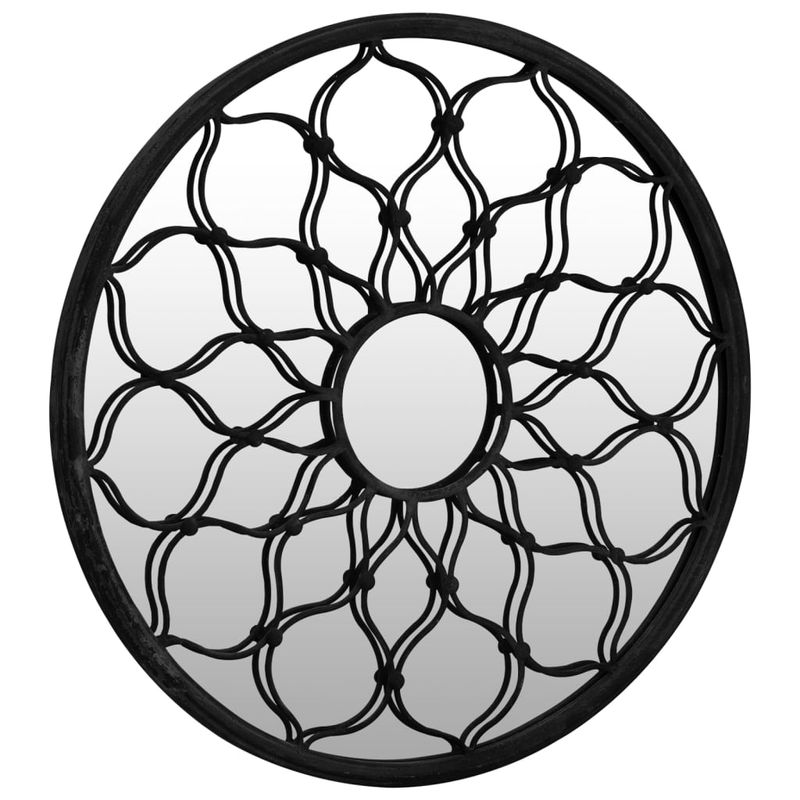 Casa si Gradina - Decoratiuni - Oglinzi - Oglinda de gradina rotunda, negru, 40x3 cm, fier, uz exterior - Infinity.ro