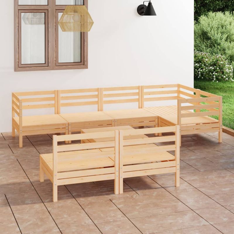 Casa si Gradina - Gradina si terasa - Mobilier exterior - Seturi mobila gradina - Set mobilier de gradina, 8 piese, lemn masiv de pin - Infinity.ro