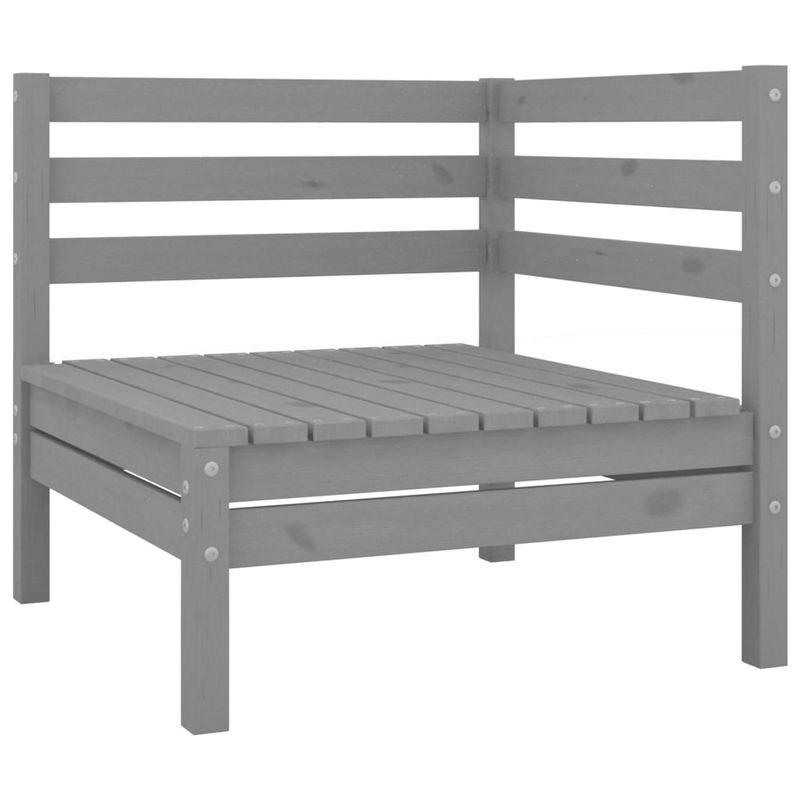 Casa si Gradina - Gradina si terasa - Mobilier exterior - Seturi mobila gradina - Set mobilier de gradina, 8 piese, gri, lemn masiv de pin - Infinity.ro