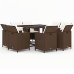 Casa si Gradina - Gradina si terasa - Mobilier exterior - Seturi mobila gradina - Set mobilier de exterior cu perne, 9 piese, maro, poliratan - Infinity.ro