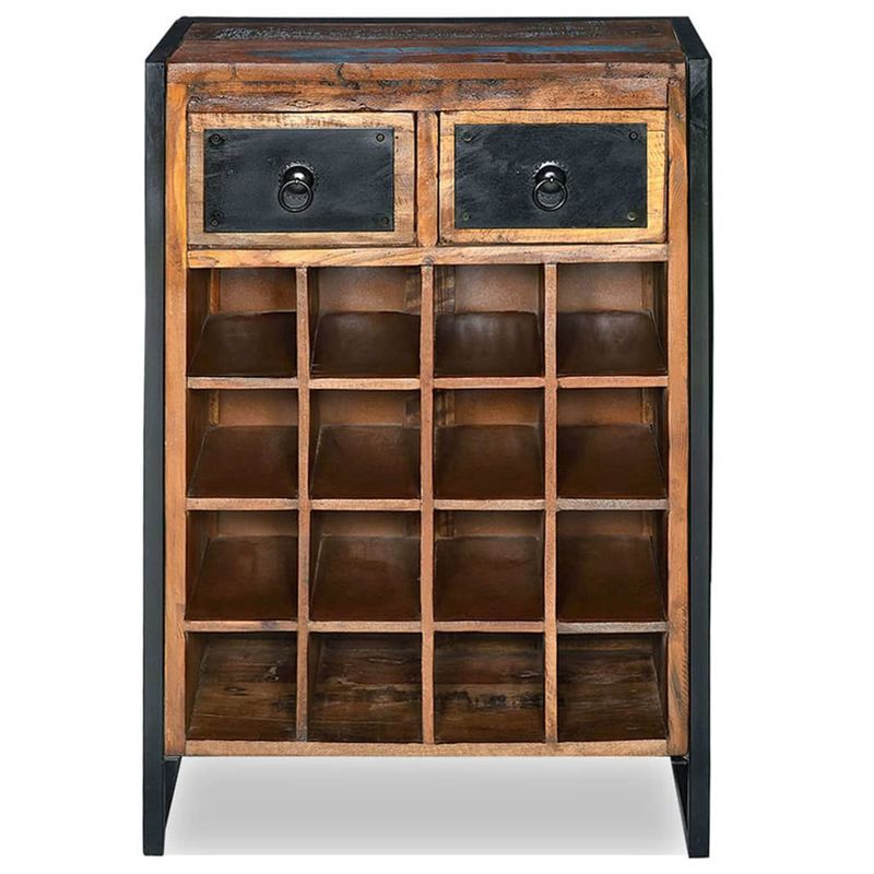 Casa si Gradina - Bucatarie si vesela - Accesorii bar - Suporturi bauturi - Suport de vin pentru 16 sticle, lemn masiv reciclat - Infinity.ro