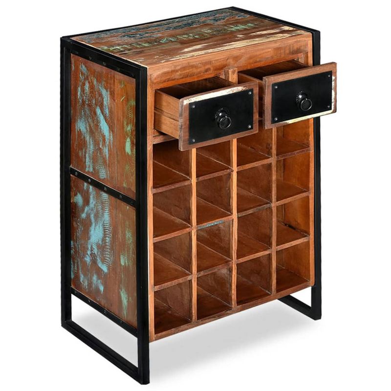 Casa si Gradina - Bucatarie si vesela - Accesorii bar - Suporturi bauturi - Suport de vin pentru 16 sticle, lemn masiv reciclat - Infinity.ro