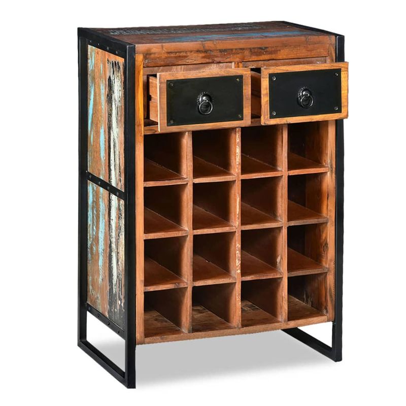Casa si Gradina - Bucatarie si vesela - Accesorii bar - Suporturi bauturi - Suport de vin pentru 16 sticle, lemn masiv reciclat - Infinity.ro