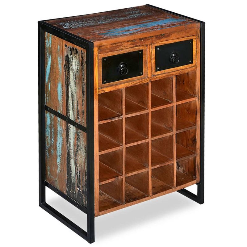 Casa si Gradina - Bucatarie si vesela - Accesorii bar - Suporturi bauturi - Suport de vin pentru 16 sticle, lemn masiv reciclat - Infinity.ro