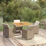 Casa si Gradina - Gradina si terasa - Mobilier exterior - Seturi mobila gradina - Set mobilier de exterior cu perne, 5 piese, bej, poliratan - Infinity.ro