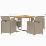 Casa si Gradina - Gradina si terasa - Mobilier exterior - Seturi mobila gradina - Set mobilier de exterior cu perne, 5 piese, bej, poliratan - Infinity.ro