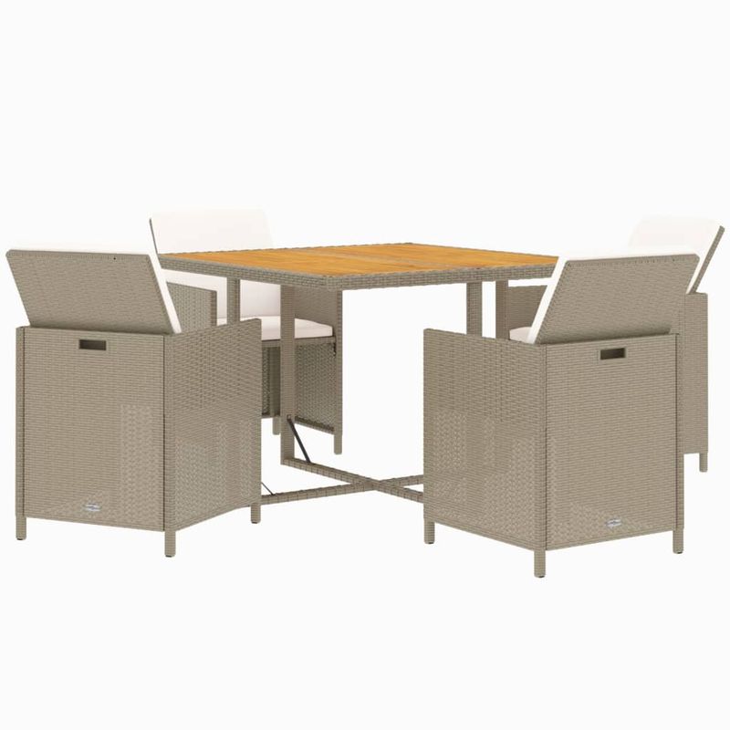 Casa si Gradina - Gradina si terasa - Mobilier exterior - Seturi mobila gradina - Set mobilier de exterior cu perne, 5 piese, bej, poliratan - Infinity.ro