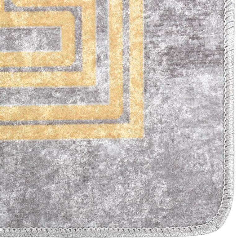 Casa si Gradina - Textile si covoare - Covoare - Covoare casa - Covor lavabil, gri și auriu, 80x150 cm, antiderapant - Infinity.ro