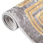 Casa si Gradina - Textile si covoare - Covoare - Covoare casa - Covor lavabil, gri și auriu, 80x150 cm, antiderapant - Infinity.ro