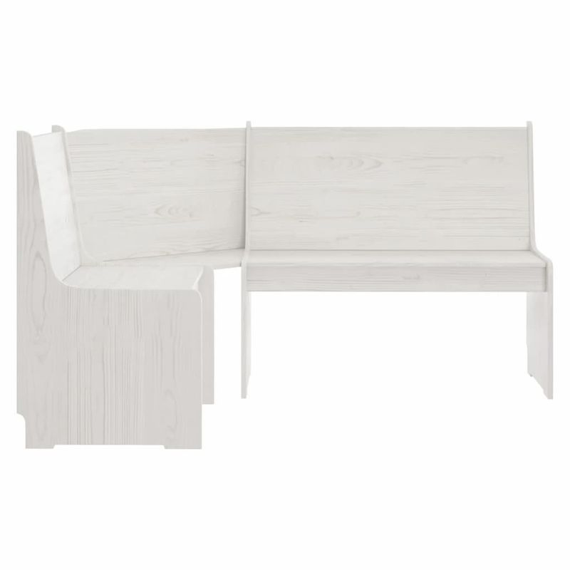 Casa si Gradina - Mobilier - Canapele si coltare - Banchete - Banca de colt, alb, 151 cm, lemn masiv de pin - Infinity.ro