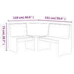 Casa si Gradina - Mobilier - Canapele si coltare - Banchete - Banca de colt, alb, 151 cm, lemn masiv de pin - Infinity.ro