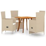 Casa si Gradina - Gradina si terasa - Mobilier exterior - Seturi mobila gradina - Set de masa pentru gradina, 5 piese, bej - Infinity.ro