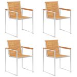 Casa si Gradina - Gradina si terasa - Mobilier exterior - Scaune si sezlonguri gradina - Scaune de gradina cu perne, 4 buc., lemn masiv de tec - Infinity.ro