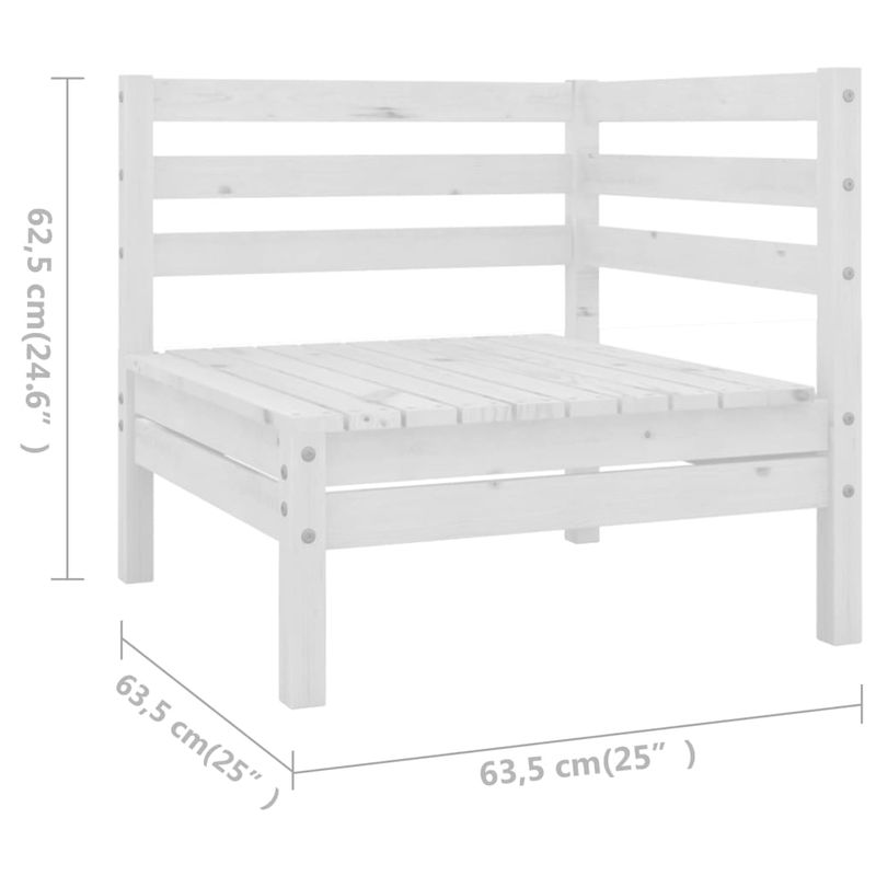 Casa si Gradina - Gradina si terasa - Mobilier exterior - Seturi mobila gradina - Set mobilier de gradina, 8 piese, alb, lemn masiv de pin - Infinity.ro
