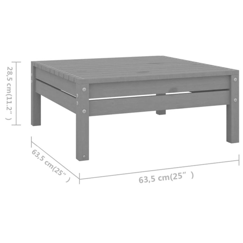 Casa si Gradina - Gradina si terasa - Mobilier exterior - Seturi mobila gradina - Set mobilier de gradina, 8 piese, gri, lemn masiv de pin - Infinity.ro