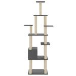 Petshop - Accesorii petshop - Jucarii animale - Ansambluri de joaca - Ansamblu pisici cu stalpi din funie de sisal, stalpi din funie sisal, gri inchis, 183 cm - Infinity.ro