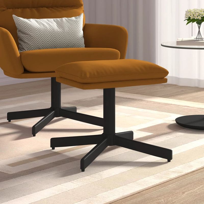 Casa si Gradina - Mobilier - Scaune si fotolii - Tabureti - Taburet, maro, 60x60x36 cm, catifea - Infinity.ro