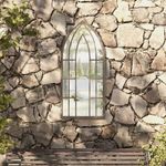 Casa si Gradina - Decoratiuni - Oglinzi - Oglinda de gradina, nisipiu, 100x45 cm, fier uz exterior - Infinity.ro