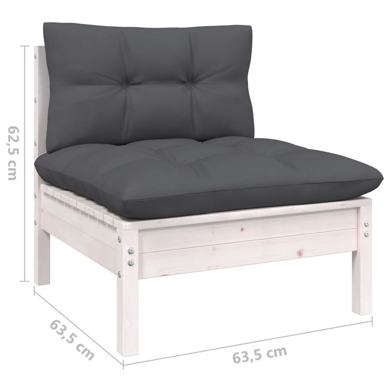 Casa si Gradina - Gradina si terasa - Mobilier exterior - Canapele si fotolii gradina - Canapea de gradina cu , cu perne antracit, lemn masiv pin - Infinity.ro