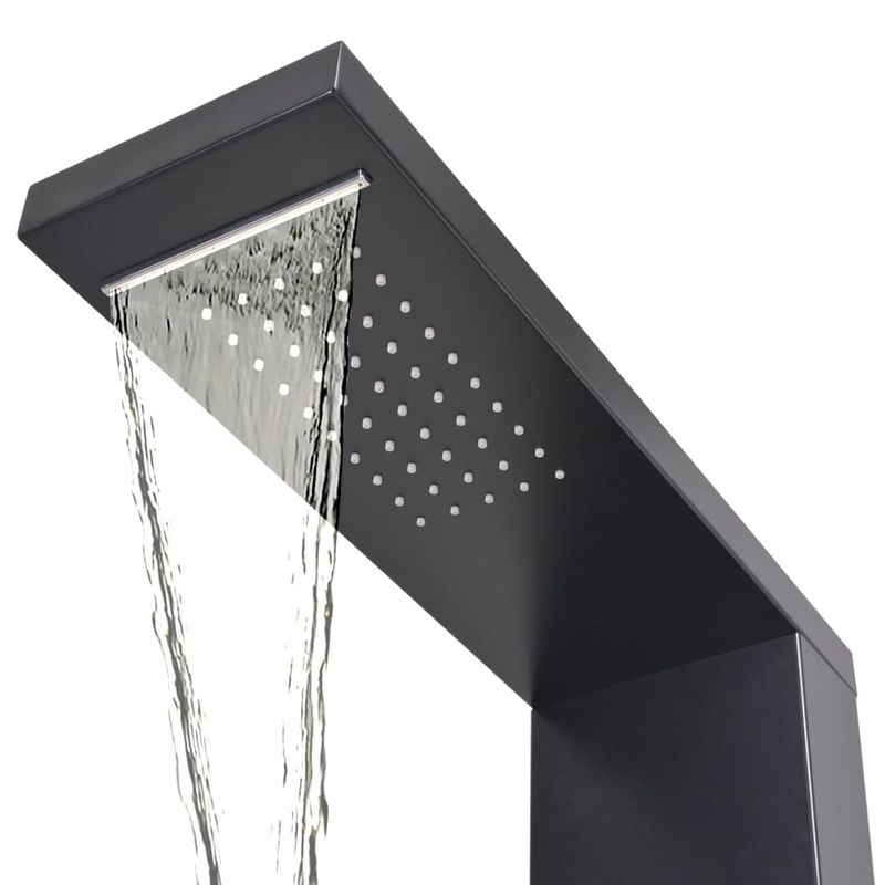 Casa si Gradina - Sanitare - Cazi si cabine de dus - Coloane si seturi de dus - Sistem panel de dus din aluminiu, negru mat - Infinity.ro