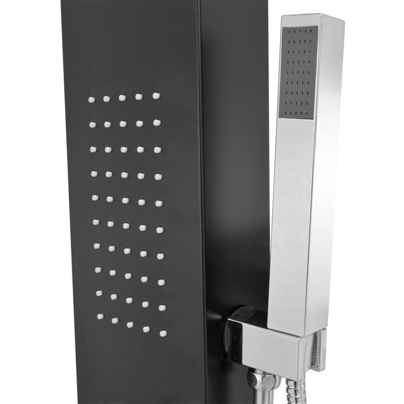 Casa si Gradina - Sanitare - Cazi si cabine de dus - Coloane si seturi de dus - Sistem panel de dus din aluminiu, negru mat - Infinity.ro