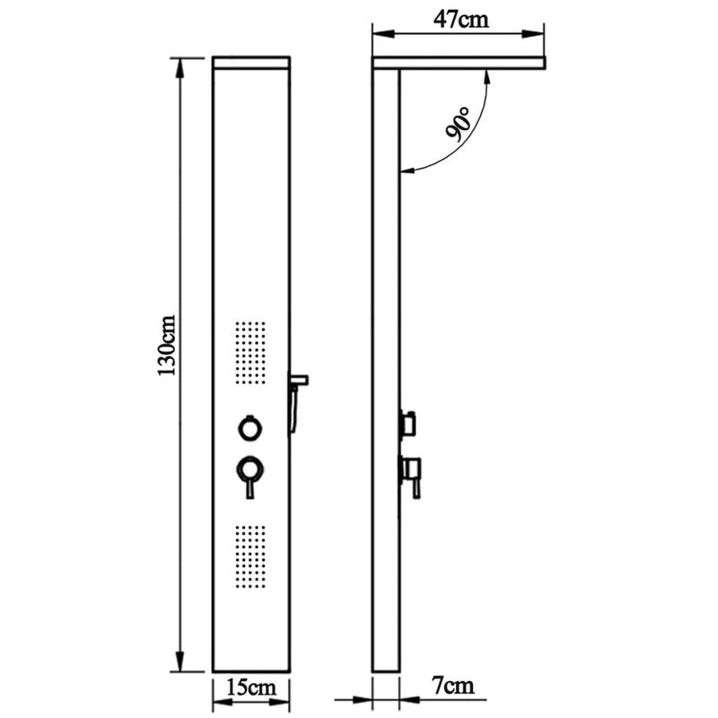 Casa si Gradina - Sanitare - Cazi si cabine de dus - Coloane si seturi de dus - Sistem panel de dus din aluminiu, negru mat - Infinity.ro