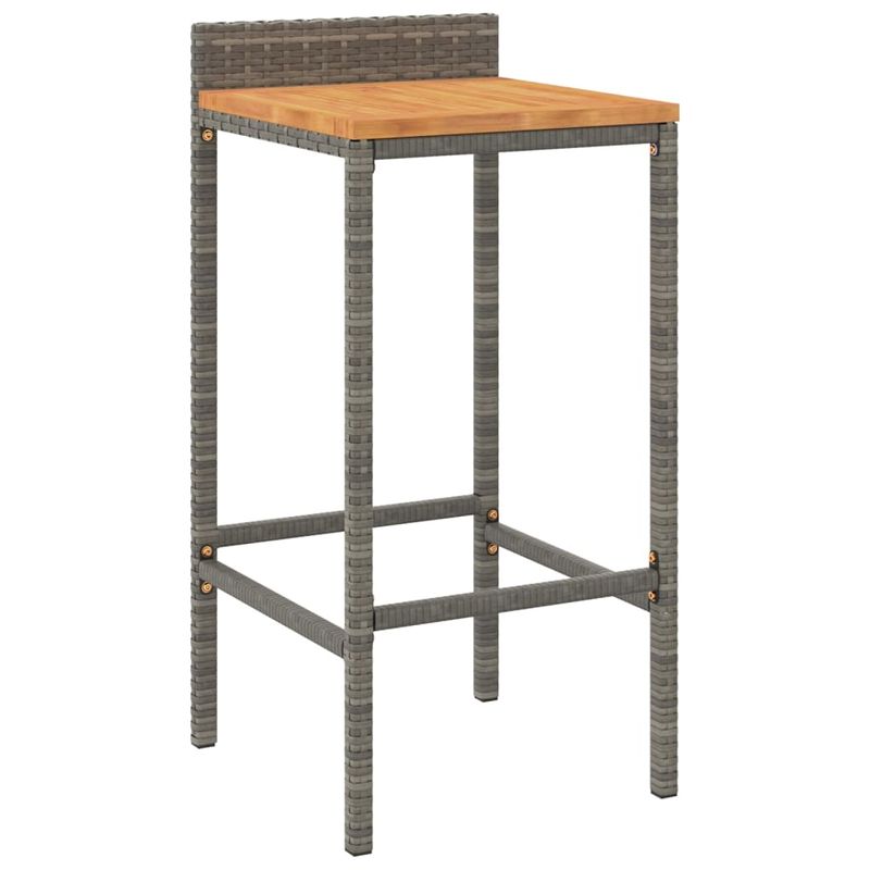 Casa si Gradina - Gradina si terasa - Mobilier exterior - Seturi mobila gradina - Set bar pentru gradina, 5 piese, gri, poliratan/lemn acacia - Infinity.ro