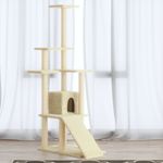 Petshop - Accesorii petshop - Jucarii animale - Ansambluri de joaca - Ansamblu pisici, stalpi din funie sisal, crem, 155 cm - Infinity.ro