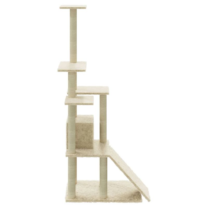 Petshop - Accesorii petshop - Jucarii animale - Ansambluri de joaca - Ansamblu pisici, stalpi din funie sisal, crem, 155 cm - Infinity.ro