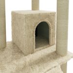 Petshop - Accesorii petshop - Jucarii animale - Ansambluri de joaca - Ansamblu pisici, stalpi din funie sisal, crem, 155 cm - Infinity.ro