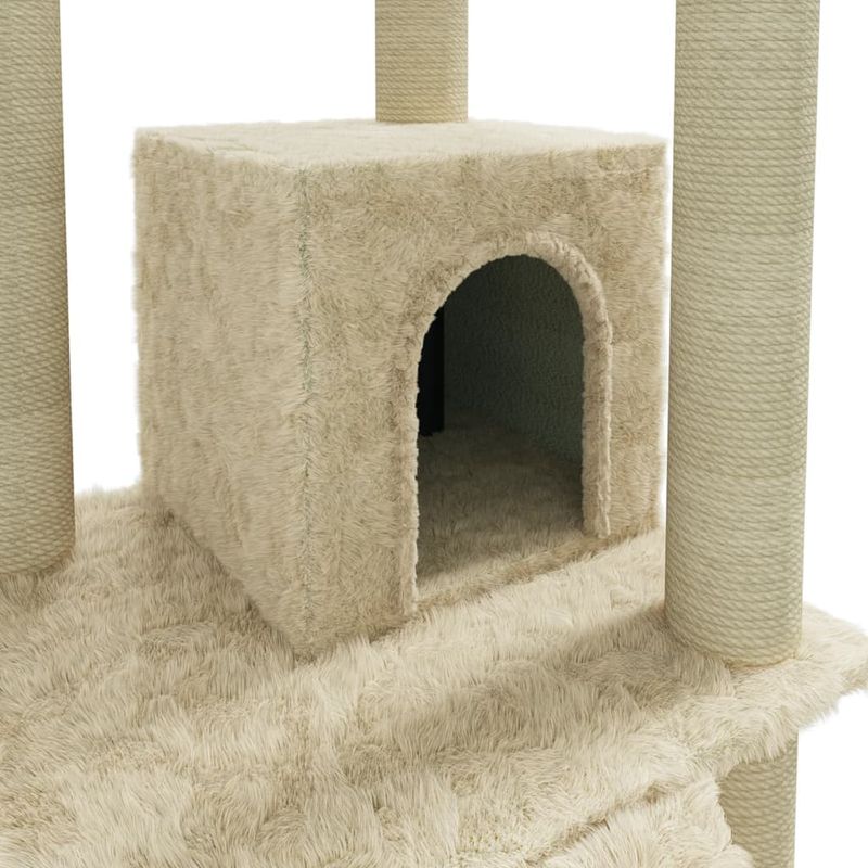 Petshop - Accesorii petshop - Jucarii animale - Ansambluri de joaca - Ansamblu pisici, stalpi din funie sisal, crem, 155 cm - Infinity.ro