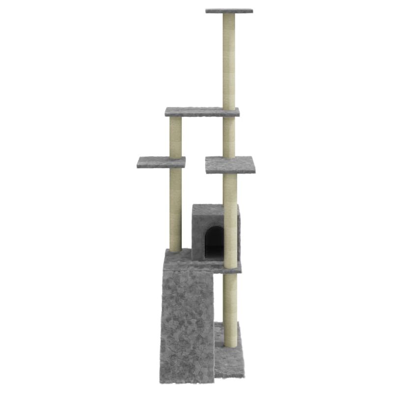 Petshop - Accesorii petshop - Jucarii animale - Ansambluri de joaca - Ansamblu pisici, stalpi din funie sisal, gri deschis, 155 cm - Infinity.ro