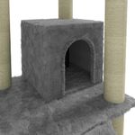 Petshop - Accesorii petshop - Jucarii animale - Ansambluri de joaca - Ansamblu pisici, stalpi din funie sisal, gri deschis, 155 cm - Infinity.ro