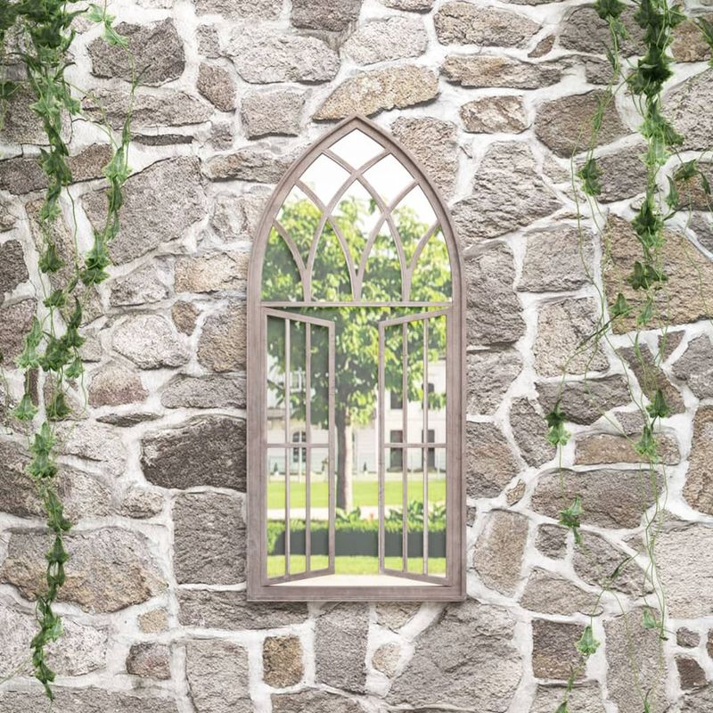 Casa si Gradina - Decoratiuni - Oglinzi - Oglinda de gradina, nisipiu, 100x45 cm, fier, uz exterior - Infinity.ro