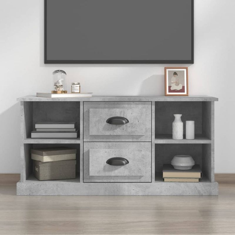 Casa si Gradina - Mobilier - Comode si corpuri - Comode - Comoda TV, gri beton, 99,5x35,5x48 cm, lemn prelucrat - Infinity.ro