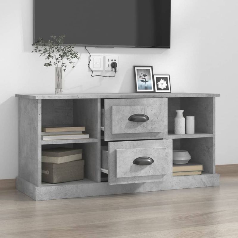 Casa si Gradina - Mobilier - Comode si corpuri - Comode - Comoda TV, gri beton, 99,5x35,5x48 cm, lemn prelucrat - Infinity.ro