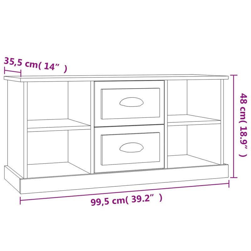 Casa si Gradina - Mobilier - Comode si corpuri - Comode - Comoda TV, gri beton, 99,5x35,5x48 cm, lemn prelucrat - Infinity.ro