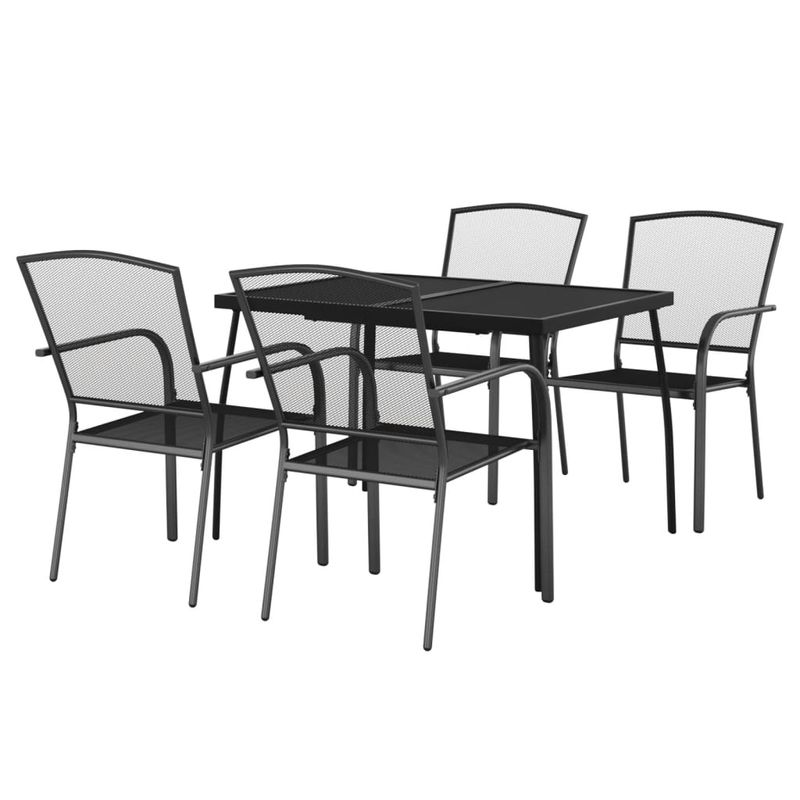 Casa si Gradina - Gradina si terasa - Mobilier exterior - Seturi mobila gradina - Set de masa gradina, 5 piese, antracit, otel - Infinity.ro