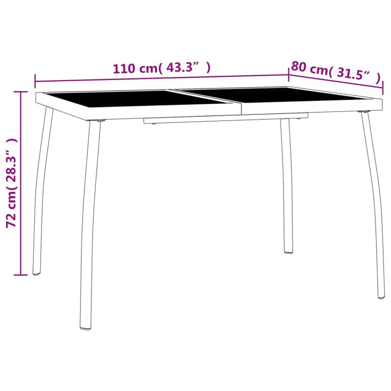 Casa si Gradina - Gradina si terasa - Mobilier exterior - Seturi mobila gradina - Set de masa gradina, 5 piese, antracit, otel - Infinity.ro
