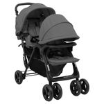 Jucarii, Copii si Bebe - Carucioare si articole de transport - Carucioare - Carucioare gemeni - Carucior pentru gemeni in tandem, gri inchis, otel - Infinity.ro