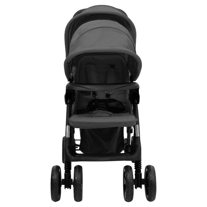 Jucarii, Copii si Bebe - Carucioare si articole de transport - Carucioare - Carucioare gemeni - Carucior pentru gemeni in tandem, gri inchis, otel - Infinity.ro