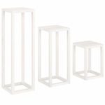 Casa si Gradina - Gradinarit si plante - Plante si ghivece - Ghivece si suporturi - Set suport de plante, 3 piese, alb, lemn masiv de pin - Infinity.ro