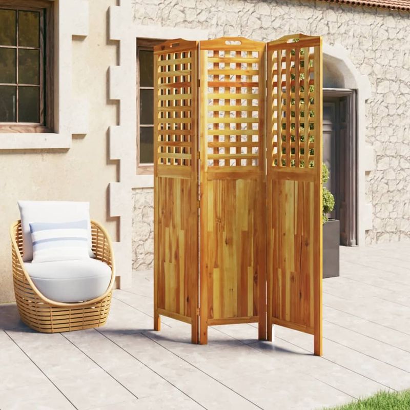 Casa si Gradina - Decoratiuni - Pereti despartitori si paravane - Paravan de camera 3 panouri 121,5x2x180 cm lemn masiv de acacia - Infinity.ro