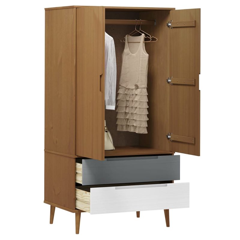 Casa si Gradina - Mobilier - Dulapuri si sifoniere - Sifoniere - Sifonier "MOLDE", maro, 90x55x175 cm, lemn masiv de pin - Infinity.ro