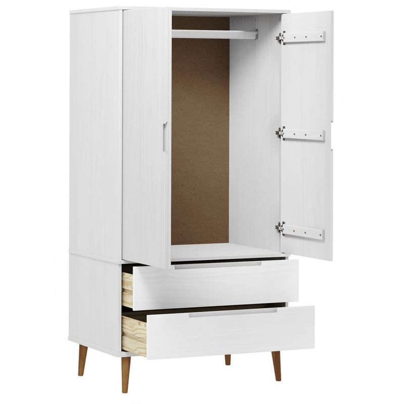 Casa si Gradina - Mobilier - Dulapuri si sifoniere - Sifoniere - Sifonier "MOLDE", alb, 90x55x175 cm, lemn masiv de pin - Infinity.ro