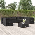 Casa si Gradina - Gradina si terasa - Mobilier exterior - Seturi mobila gradina - Set mobilier de gradina cu perne, 9 piese, negru, poliratan - Infinity.ro