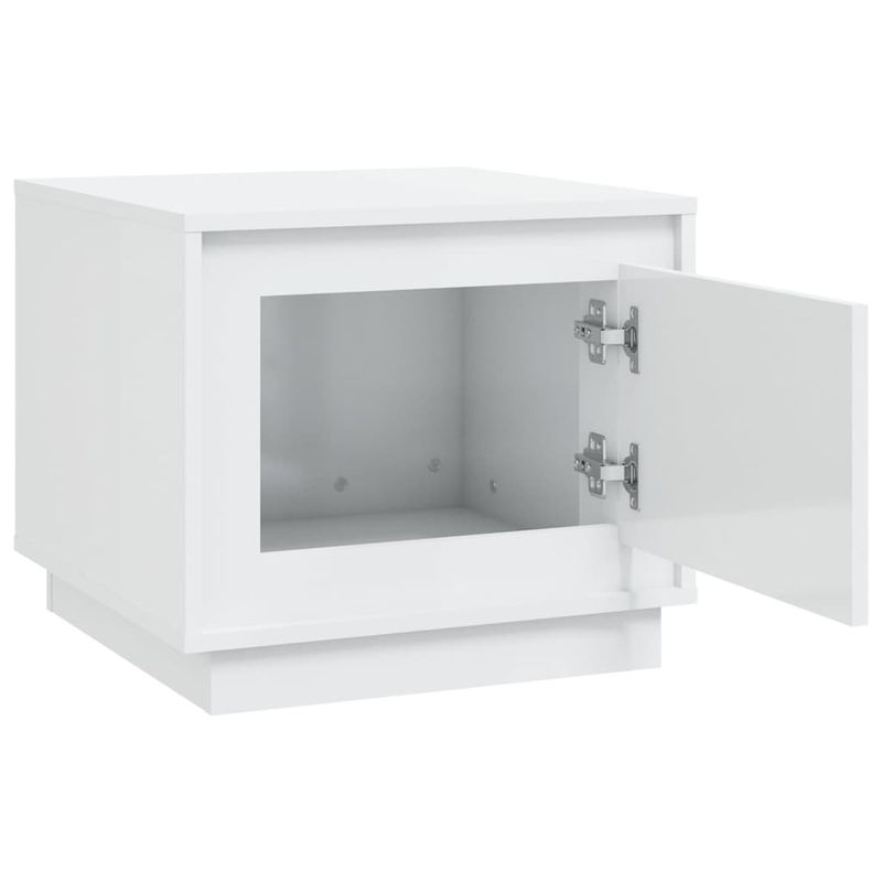 Casa si Gradina - Mobilier - Mese si birouri - Masute de cafea - Masuta de cafea, alb extralucios, 51x50x44 cm, lemn prelucrat - Infinity.ro